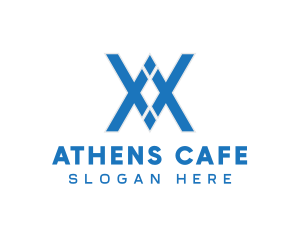 Athens - Modern Business Diamond Letter WM logo design