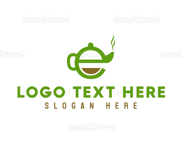 Tea Teapot Letter E Logo
