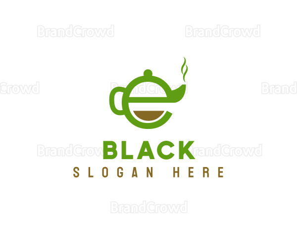 Tea Teapot Letter E Logo