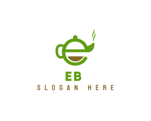 Tea Teapot Letter E logo design