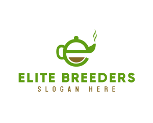 Tea Teapot Letter E logo design