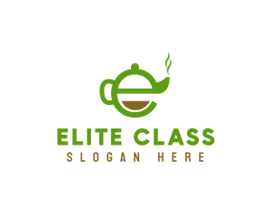 Tea Teapot Letter E logo design