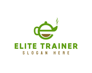 Tea Teapot Letter E logo design