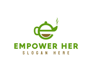 Tea Teapot Letter E logo design