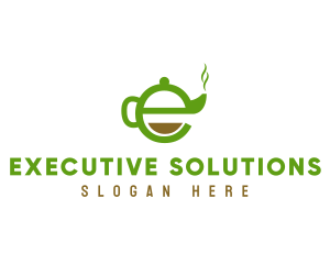 Tea Teapot Letter E logo design