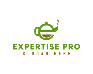 Tea Teapot Letter E logo design