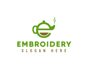 Tea Teapot Letter E logo design