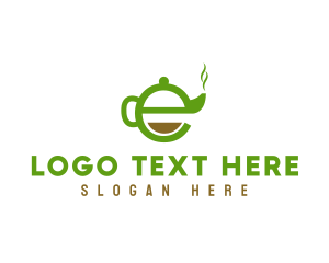 Organic - Tea Teapot Letter E logo design