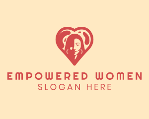 Romantic Heart Woman logo design