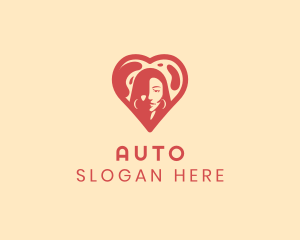 Woman - Romantic Heart Woman logo design