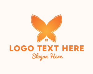 Feminine - Gradient Butterfly House logo design