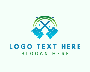 Cleaning - Housekeeper Broom Cleaning logo design