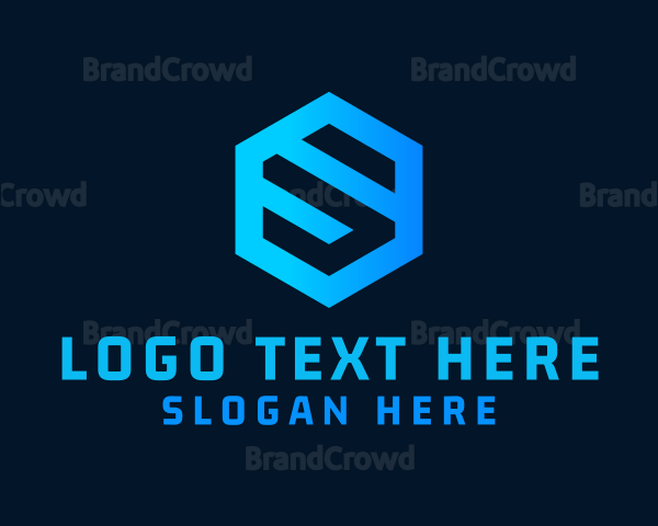 Techno Hexagon Letter S Logo