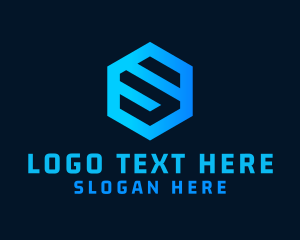 Techno Hexagon Letter S logo design