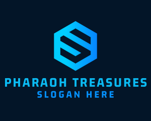 Techno Hexagon Letter S logo design