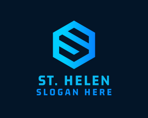 Techno Hexagon Letter S logo design