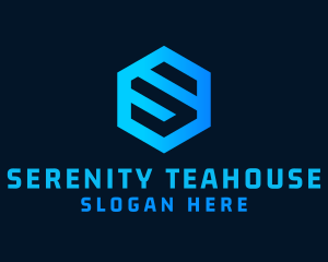 Techno Hexagon Letter S logo design