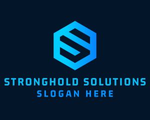 Techno Hexagon Letter S logo design