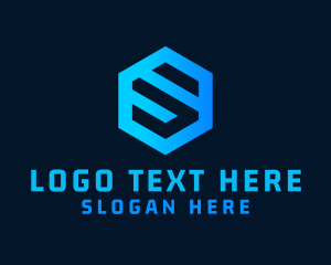 Web Hosting - Techno Hexagon Letter S logo design