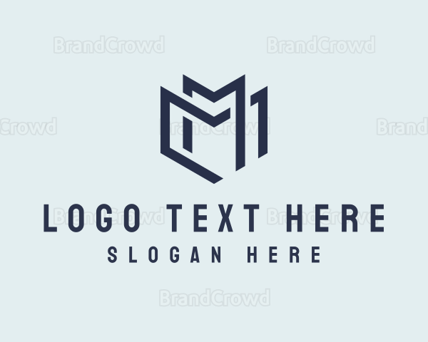 Minimalist Geometric Letter M Logo
