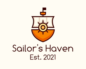 Cute Sailor Ship logo design