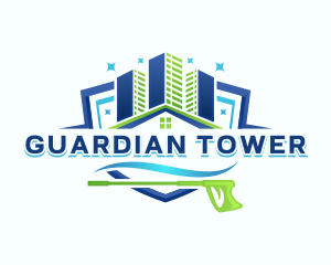 Pressure Wash Building Cleaner logo design