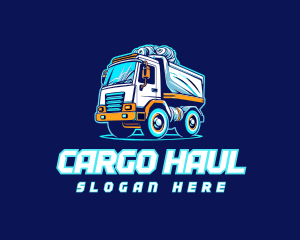 Electric Blue Dump Truck logo design