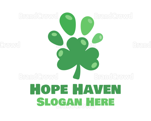 Paw Clover Leaf Logo