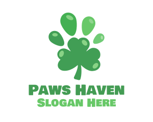 Paw Clover Leaf logo design