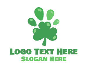 Pet - Paw Clover Leaf logo design