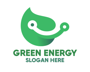 Green Leaf Circuit logo design