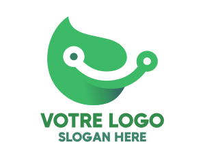 Tech - Green Leaf Circuit logo design