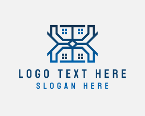 Residence - House Roofing Architect logo design