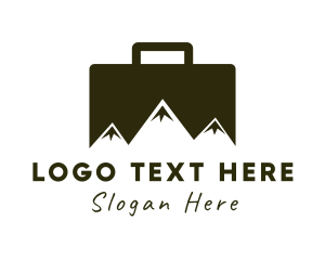 Briefcase - Travel Suitcase Mountain logo design