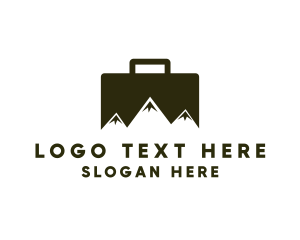 Suitcase - Travel Suitcase Mountain logo design