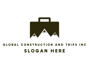 Travel Suitcase Mountain  logo design