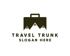 Suitcase - Travel Suitcase Mountain logo design
