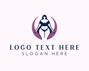 Plus Size - Sensual Underwear Woman logo design