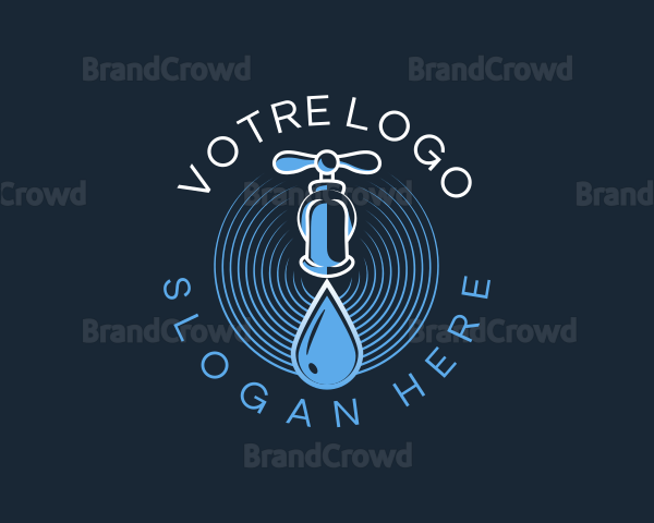 Faucet Water Droplet Logo