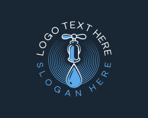 Fluid - Faucet Water Droplet logo design