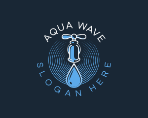 Faucet Water Droplet logo design