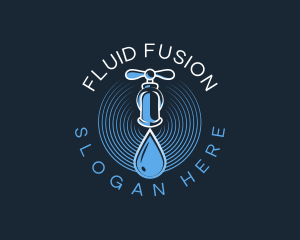 Faucet Water Droplet logo design