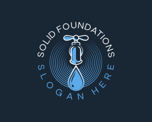 Refilling - Faucet Water Droplet logo design
