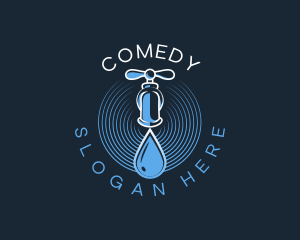Aquatic - Faucet Water Droplet logo design