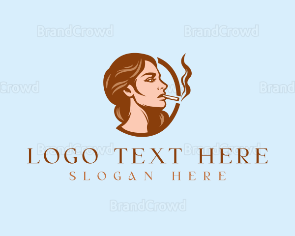 Beautiful Smoking Lady Logo