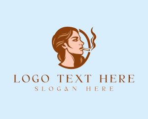 Hairdresser - Beautiful Smoking Lady logo design