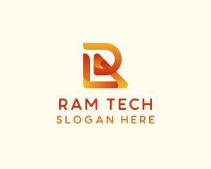 Modern Tech Letter R logo design