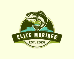 Marine Seafood Fishing logo design