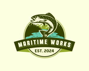 Marine Seafood Fishing logo design