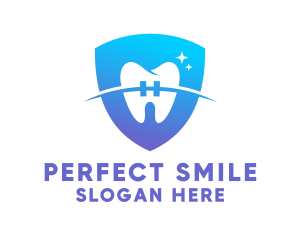 Braces - Orthodontist Dental Clinic Shield logo design
